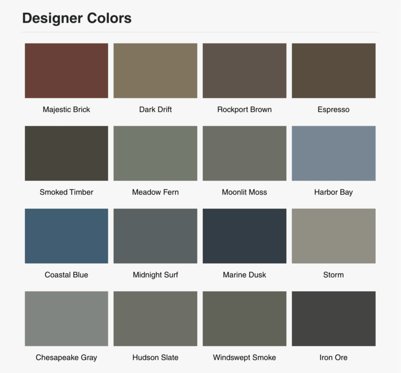 Gentek® Siding Colours